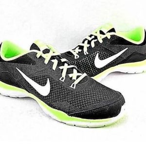 Nike Women's Flex Trainer Black/Green/White size10